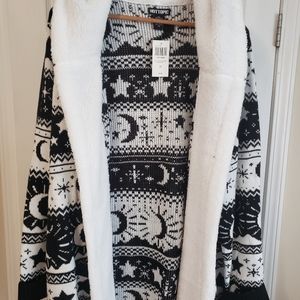 Cute Celestial Hooded Open Cardigan
